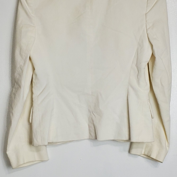 alice olivia size S corduroy trim satin blazer jacket off white casual career - Picture 8 of 12